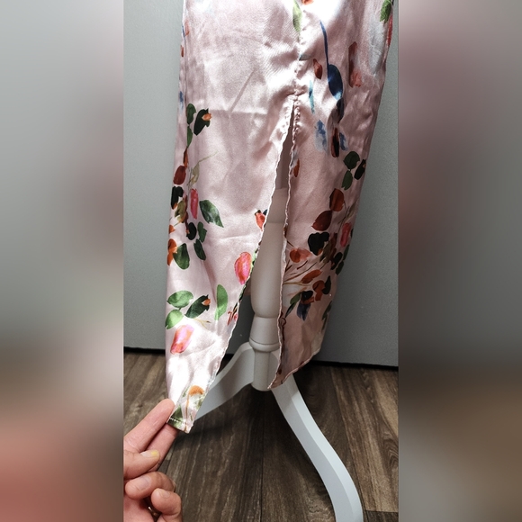 SHEIN Floral Draped Crisscross Tie Back Satin Cami Dress. Size: Small - Picture 7 of 12